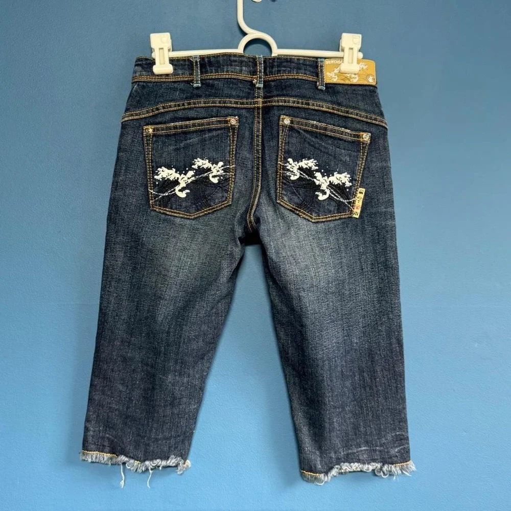 Y2K Long Jorts Women's Size 3 Denim Low Rise Fray Bermuda Beach Bunni Jean Short